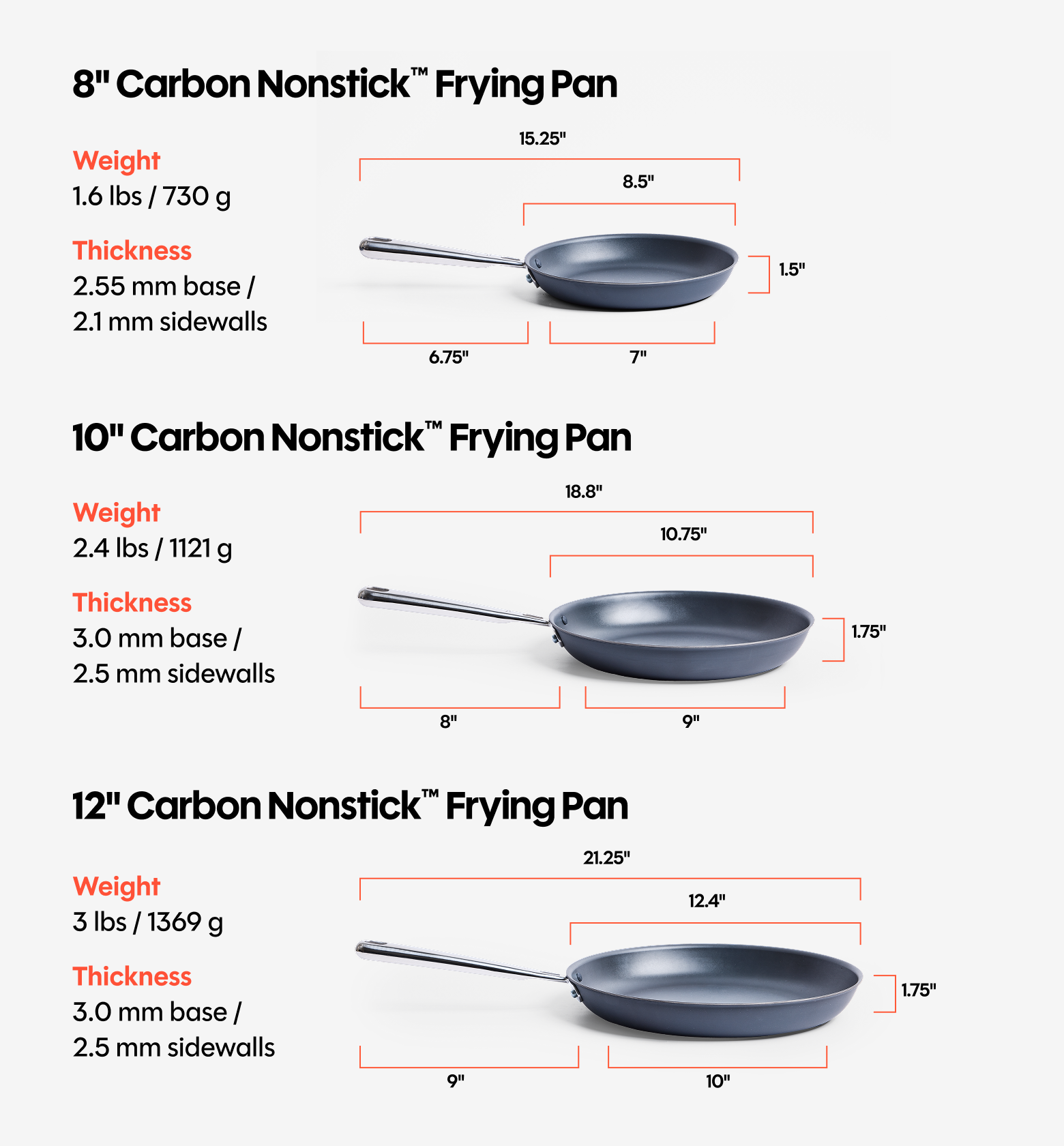 8" + 10" Carbon Nonstick™ Frying Pan